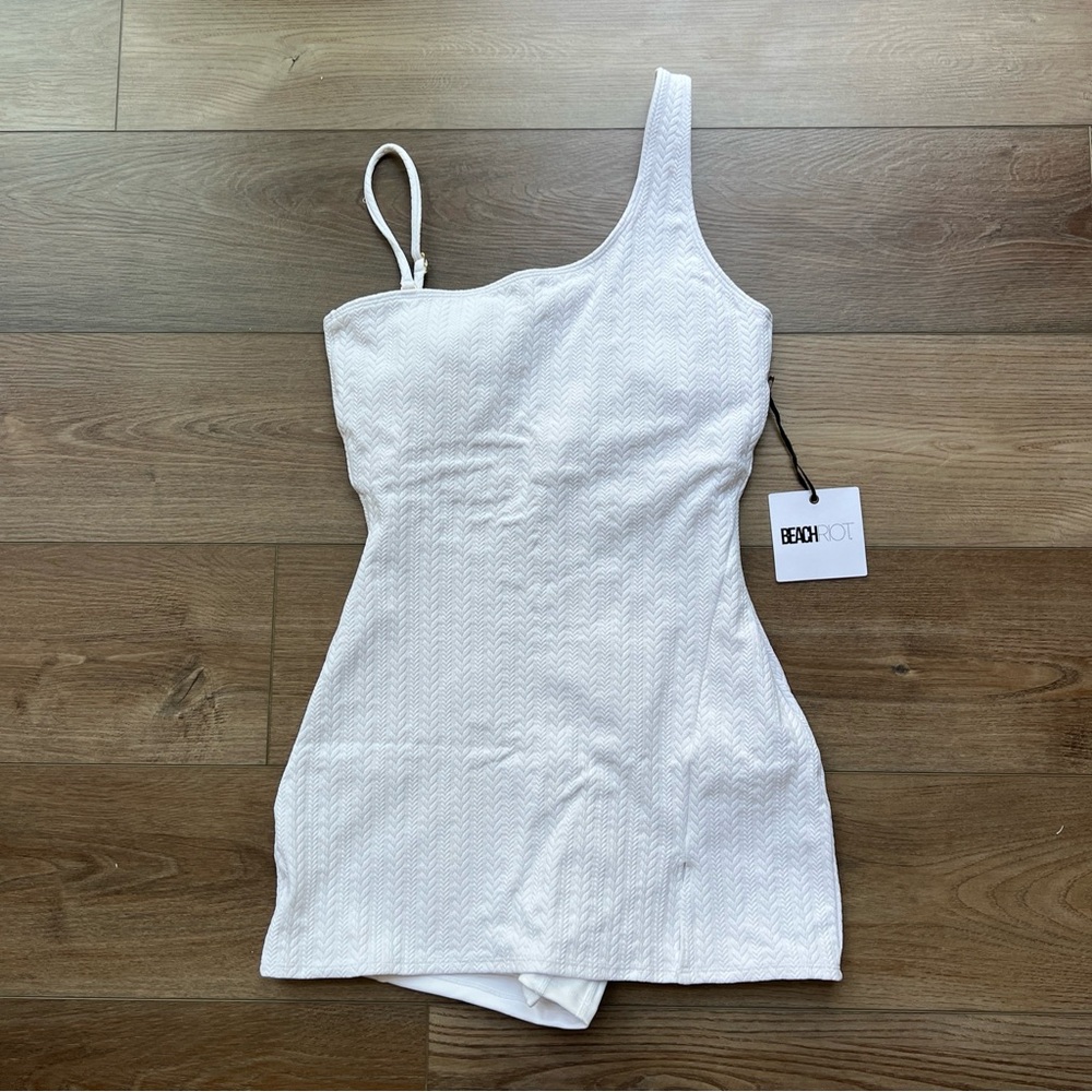 Beach Riot White One-Shoulder Mini Dress